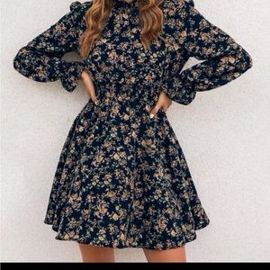 Floral A-line dress - brand new